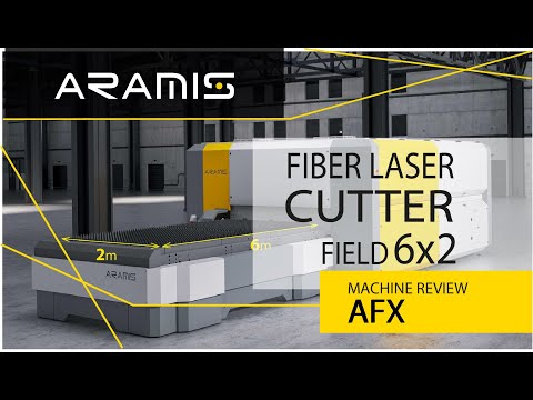 Overview of the ARAMIS AFX laser cutting machine with a 2x6 meter working area