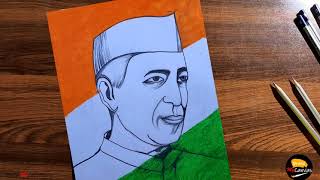 JAWAHARLAL NEHRU Drawing | Children's day drawing |JAWAHARLAL NEHRU sketch drawing and shading