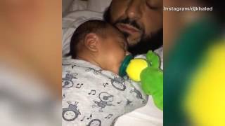 'I love you so much!' DJ Khaled cradles son Asahd in his arms
