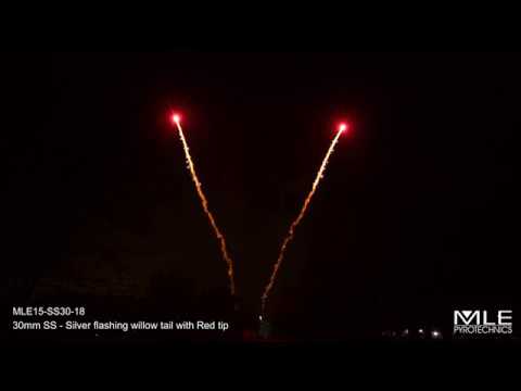 MLE15-SS30-18 - 30mm SS - Silver flashing willow tail with Red tip