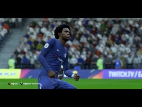 Gol de Willian Derby County 2 Chelsea 4 Copa Carabao Semifinal Partido de ida FIFA 18