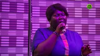 Naa Mercy ministers at empty tomb 2017