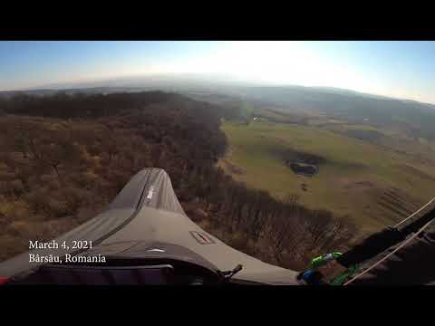 Paragliding in Romania, Bârsău (Hărău, Hunedoara) - March 4, 2021 - 4k GoPro