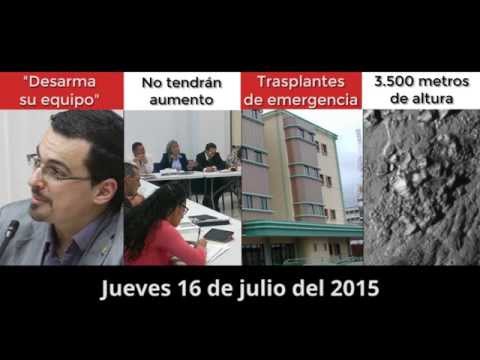 Resumen matutino de noticias, jueves 16 de julio de 2015