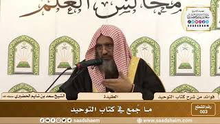 003 - ما جُمع في كتاب التوحيد - الشيخ سعد بن شايم الحضيري image