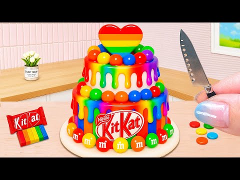 Amazing Melting Rainbow KITKAT Cake 🌈🍫 Step By Step Mini Rainbow Cake Decorating ✨ The Cake Corner