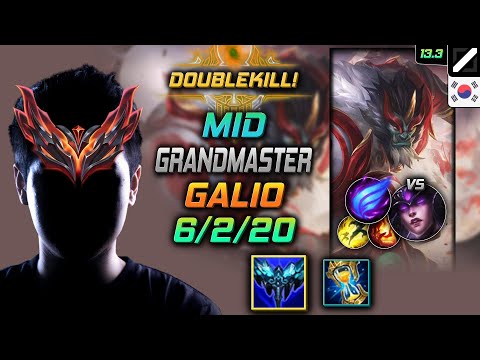 GrandMaster Mid Galio Build Everfrost Phase Rush - Galio Mid vs Syndra - LOL KR 13.3