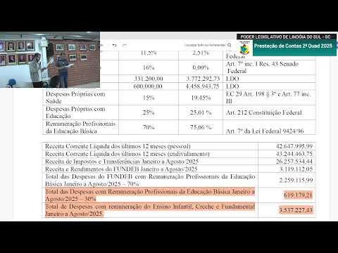 Transmissão ao vivo de Câmara de Vereadores Lindóia do Sul-SC.
