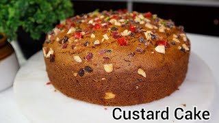 Fruit & Nut Custard Cake Recipe | Eggless Tea Cake Recipe