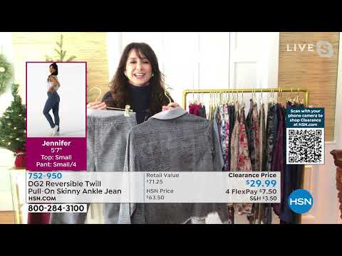 DG2 by Diane Gilman Reversible Twill PullOn Skinny Ankle...