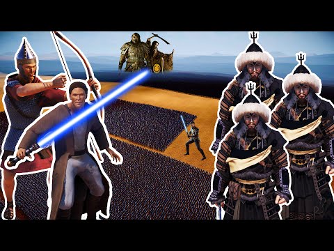 20 MILLION MONGOLS vs 100,000 JEDI KNIGHTS + 150,000 Roman Archers | UEBS 2