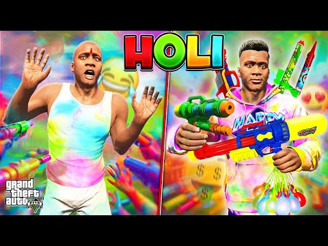 🤣GTA 5 : Playing HOLI in GTA 5! (2024)