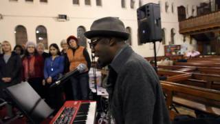 Eric Dozier in workshop with Melbourne Mass Gospel Choir, singing Andrae Crouch's Thank You Lord