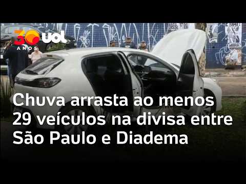 Fortes chuvas provocam alagamentos e enxurrada arrasta carros em São Paulo