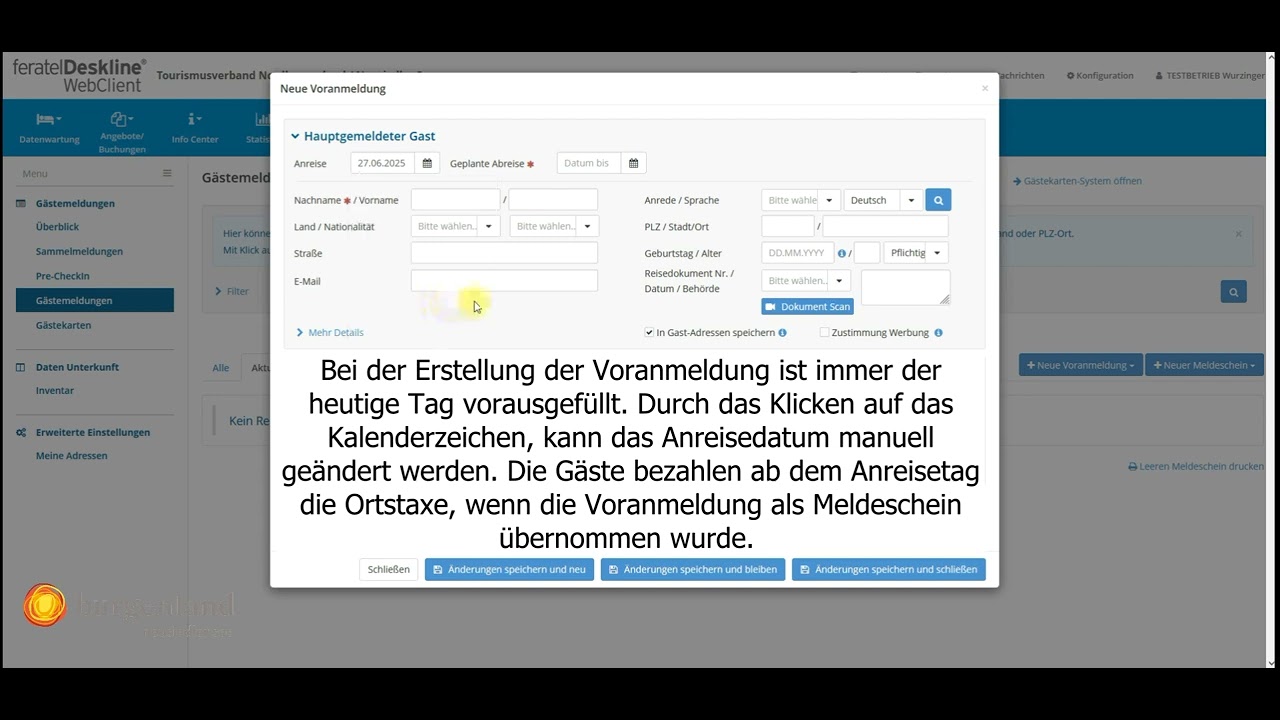 Voranmeldung Reisegruppe