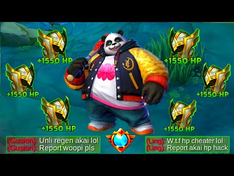 AKAI + 6X GUARDIAN HELMET = INFINITE HP?! | UNLIMITED HP REGEN HACK! (MUST TRY) | MLBB