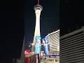 Famous Vegas Showgirl Standee With The STRAT In The Background Raw Video Big Bus Night Tour