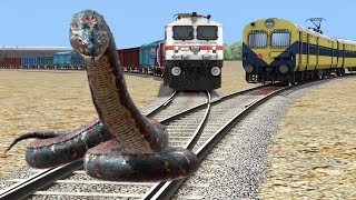 ANGRY ANACONDA vs TRAIN  Stops The Train  BeamNGDr