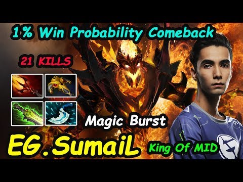 EG SumaiL - [Shadow Fiend] MID EPIC GAME 1% Win probability Comeback Dota 2 7.21d Gameplay