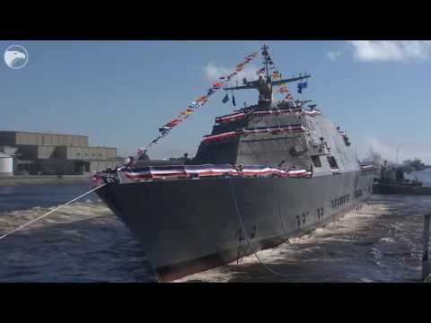 USS Wichita launches (views from four angles)
