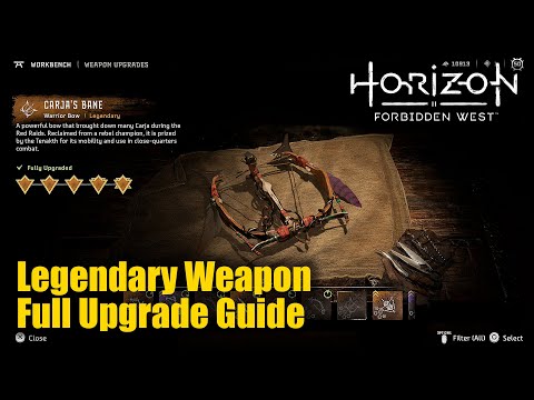 Horizon Forbidden West - Warrior Bow Carja's Bane Legendary Weapon Full Upgrade