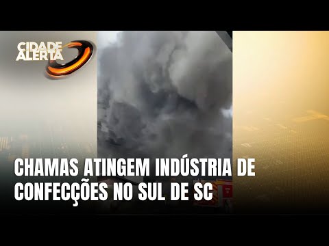 Incêndio de grandes proporções atinge fábrica de tecidos em Turvo