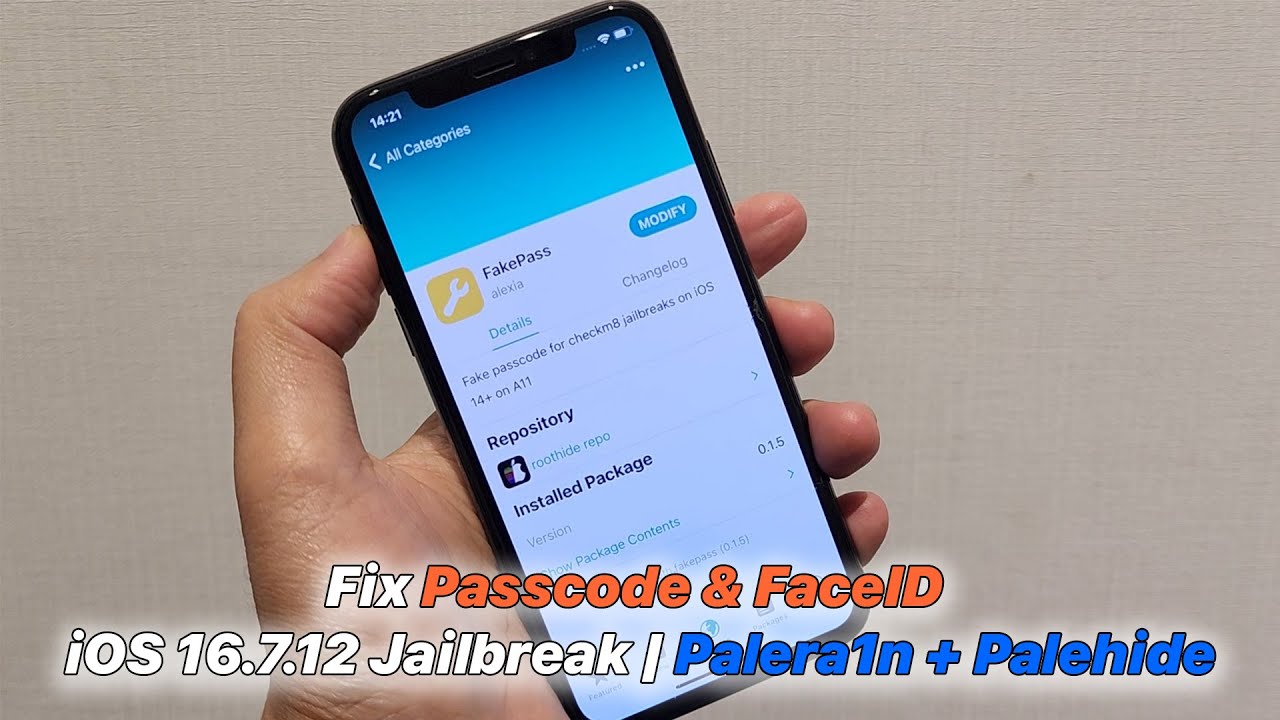 Fix Passcode & FaceID iOS 16.7.12 Jailbreak | Palera1n + Palehide