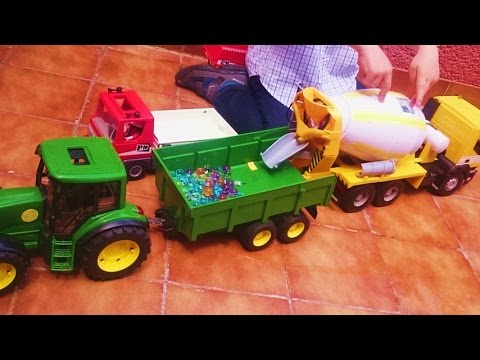 Video for Kids. MARBLES BEADS WATER GEL Aqua Balls Orbeez and Hydrogel in a concrete mixer