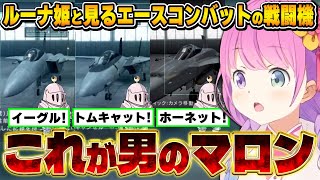 カッコいい戦闘機を前に沸き立つコメ欄と、マロンを知るルーナ姫【エースコンバット5/姫森ルーナ/ホロライブ切り抜き】
