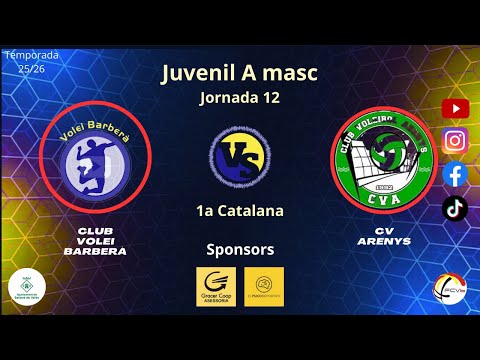 Cv Barberà vs Cv Arenys, juvenil A masculí, J12, 21/12/25, 1a catalana, #Aymibarberà!