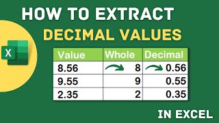 MS EXCEL-Extract Decimal Values in Excel