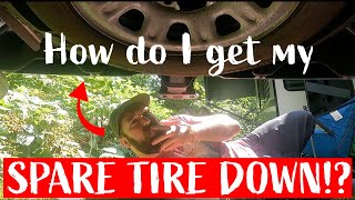 HOW TO RELEASE SPARE TIRE//CHEVY SILVERADO//FAST TUTORIAL!