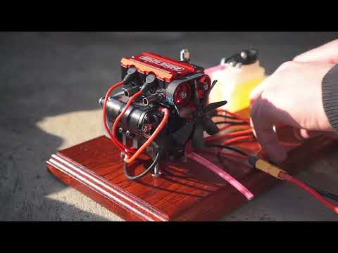 SEMTO ENGINE 7cc SOHC Inline 2 Cylinders 4 Stroke Air Cooled Nitro Engine Model Kit - FS-L200AC