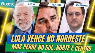 A Quaest poll from January shows Lula winning in the Northeast and losing in other regions.