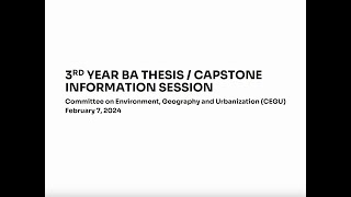 3rd Year BA Thesis and Capstone Project Information Session 2024
