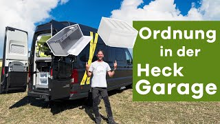 Tipps für mehr Ordnung in der Heckgarage und mehr Stauraum im Camper