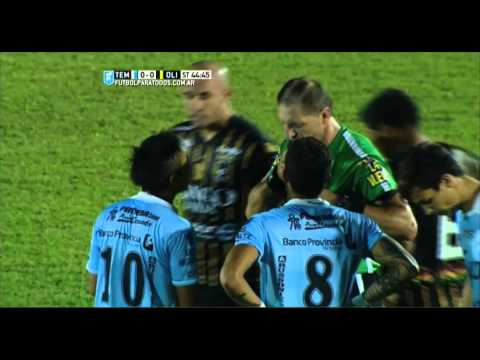 Expulsión de Sambueza. Temperley 0 - Olimpo 0. Fecha 6. Primera División 2015. FPT.