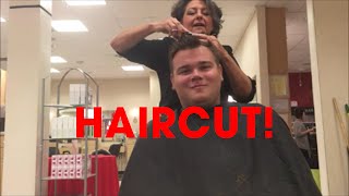 Getting a haircut!