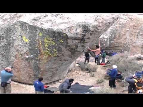 Tony Lamiche sends "Mandala" sit-down-start (V13) Bishop, USA. 2002