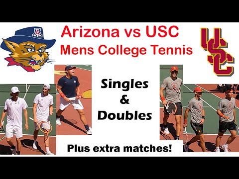 #24 Arizona Wildcats vs #14 USC Trojans | Mens College Tennis | Singles & Doubles - Points Highlight