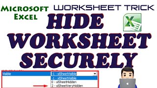 How to Hide Excel Worksheet Securely | No One Can See a Hidden WorkSheet in Microsoft Excel Workbook