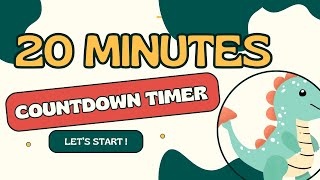 🦖 Dinosaur countdown timer from 20 minutes to zero in minutes and seconds / 1.200' - 0