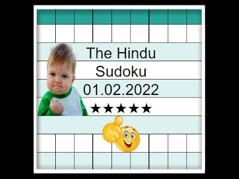 🔴🔊How to Solve The Hindu Newspaper Sudoku 5 Star | Step by Step Solution | 01.02.2022| Level  ⭐⭐⭐⭐⭐