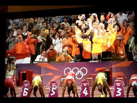 Beer Bottle Thrown at 100m Race Track - Video London 2012