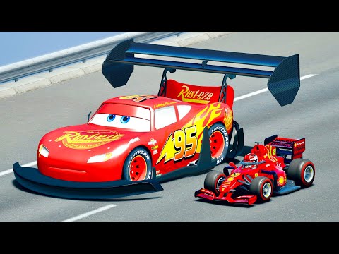 Lightning McQueen GTR vs Micro F1 2021 - Desert Drag Race