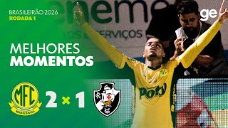 MIRASSOL 2 X 1 VASCO | MELHORES MOMENTOS | 1ª RODADA BRASILEIRÃO 2026 | ge.globo