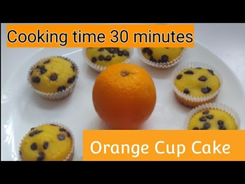 Easy Orange Cup Cakes with Dark ChocolateChips/Simple Baking/Easy snacks for children Recipe/ Ep322
