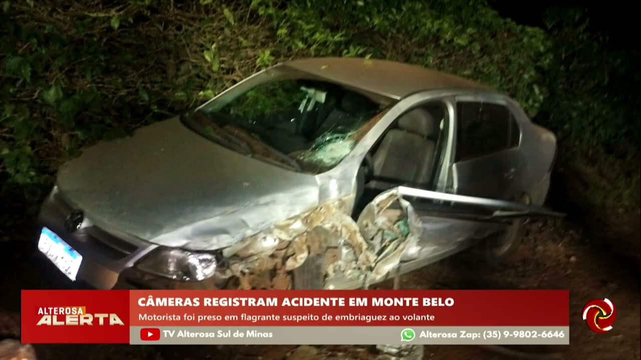 Suspeita de embriaguez: câmeras registram batida em Monte Belo
