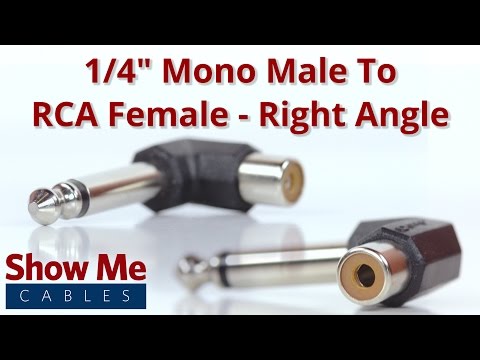 Right Angle 1/4 Inch Mono Male To RCA Female Adapter #898