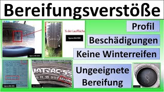 Bereifungsverstöße. Übersicht der möglichen Reifenverstöße in Deutschland.